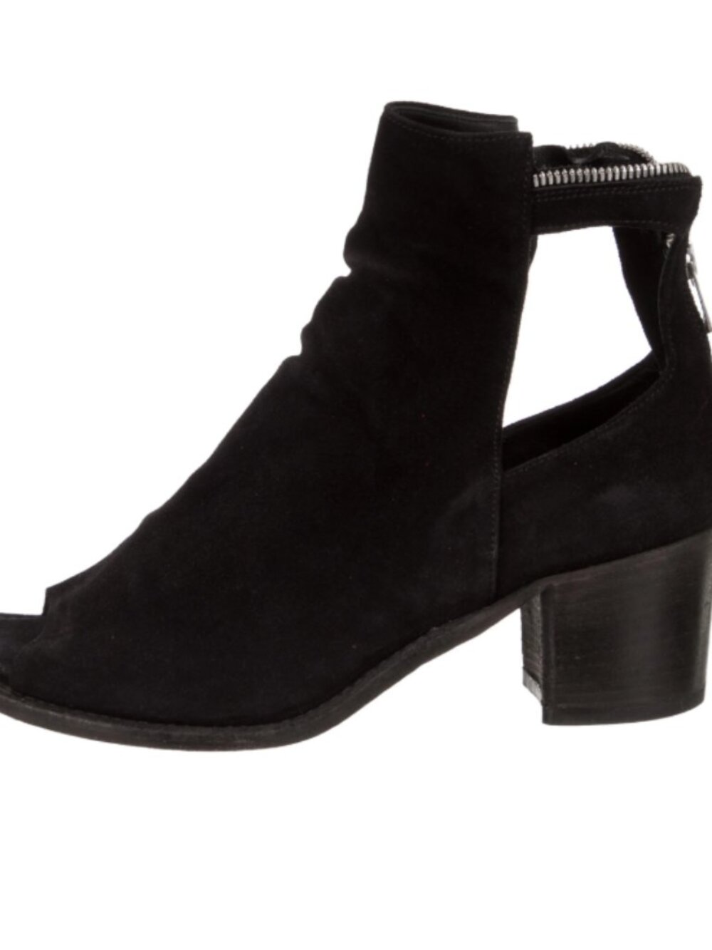 Officine Creative Renais Black Open-Toe Suede Ankle Boots Size 38 / 8